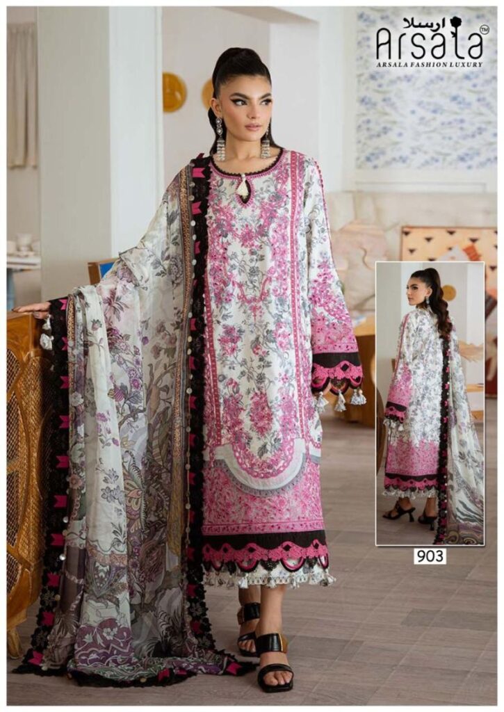 Lawn Cotton Dress Material SKU: ARS-903